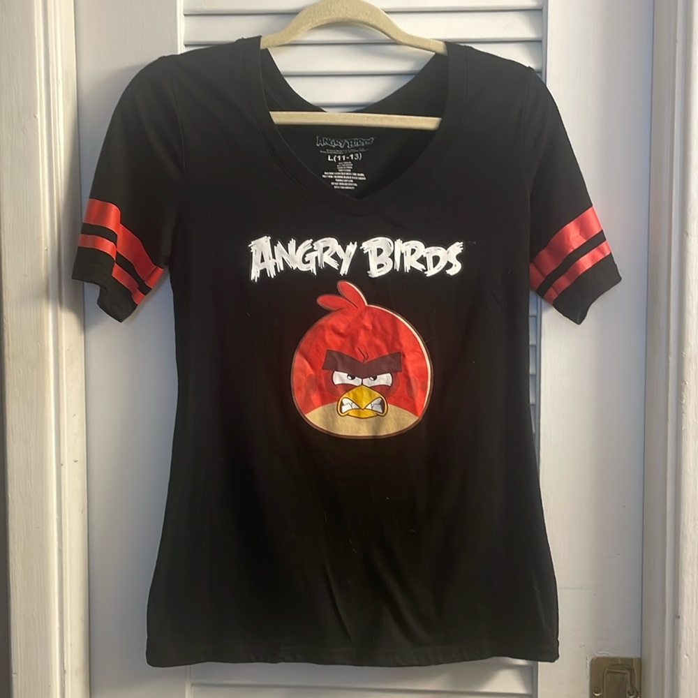 Angry Birds “Red” Officially Licensed Women’s V-Neck T, Size L(11/13), Like New